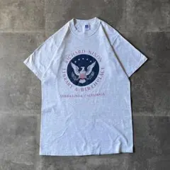 90s RUSSELL ATHLETIC Tシャツ プリントロゴ M 灰A457