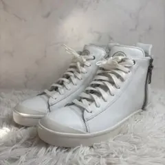 未使用✨DIESEL ディーゼル レザー ハイカット スニーカー ホワイト 白