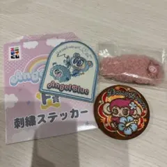 Angel Blue 刺繍ステッカー F賞、E賞、缶バッジおまけ