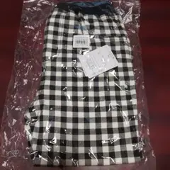 黒白 チェック柄 ロングパンツ 130cm
