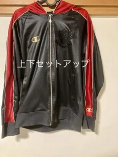 Champion フード付きセットアップ赤×黒