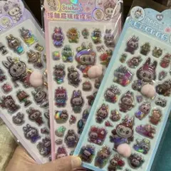 LABUBUホログラムキャラクターシール3枚セット