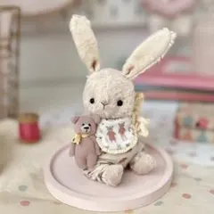 優しいテディバニー アーティストベア 海外作家様 ハンドメイド うさぎ