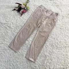 『DoCLASSE』　ピンタックパンツ　スラックス　ウエストゴム　ストレッチ　L