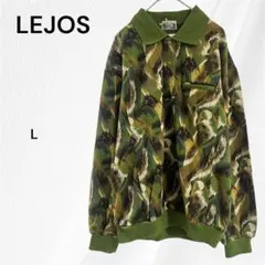 LEJOS 総柄　トレーナー　スウェット　メンズ　L　カラフル　グリーン　日本製
