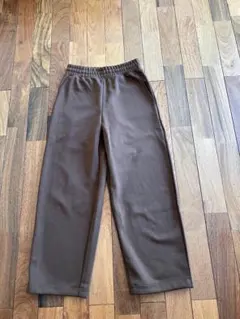 ユニクロC　スウェットワイドパンツ　ブラウン　S