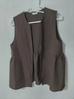 Samansa Mos2 blue ブラウン ベスト ジレ