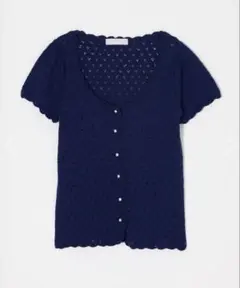 moussy 半袖カーディガン ネイビーのサムネイル