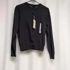 ＵＶカット強撚コットンクルーネックカーディガン　ダークグレー　M