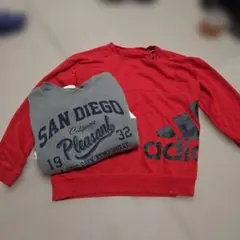 adidas レッドトレーナー & SAN DIEGO グレー