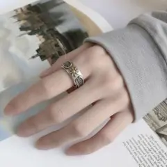 メキシカン　リング　インディアン　ヴィンテージ　ナバホ　シルバー　太陽　羽