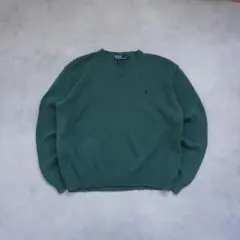 【90s〜】poloralphlauren ラルフローレンVネックコットンニット