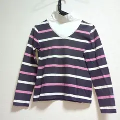 adabatアダバットゴルフボーダーモックネックシャツ レディースM