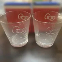 Hello Kitty ガラスコップ 2個セット　Express 非売品