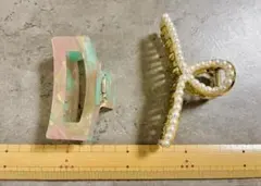 新品未使用品　ヘアクリップセット マルチカラーとパール装飾