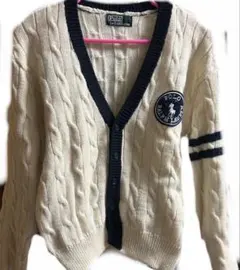 ポロバイラルフローレンポロラルフローレン　チルデン ニットカーディガン ケーブル