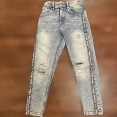 ライトブルー ダメージ加工 ロングパンツ US 8-9