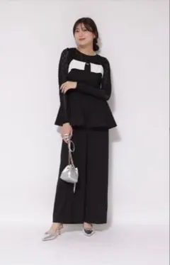新品タグ付 JUSGLITTY レイヤードサロペット ブラックのサムネイル
