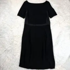 【美品】アンテプリマ シルク切替 フルミラノ ニットワンピース 黒 40 完売品