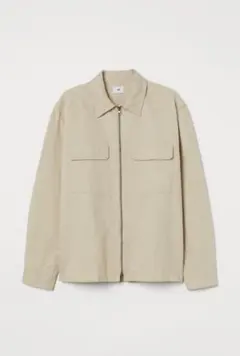 H&M h&m フルジップ　オーバーシャツ　ベージュ　Sサイズのサムネイル