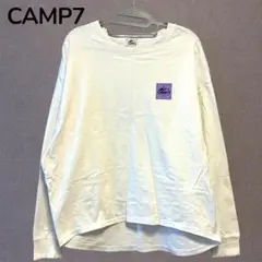 CAMP7 Tシャツ 白 長袖 前後ロゴ L ゆったり