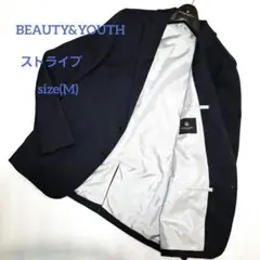【希少XLサイズ】ユナイテッドアローズ ストライプ リネン ラッセルジャケット 希少XLサイズ】ユナイテッドアローズ ストライプ リネン ラッセル