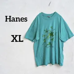 海外古着‼︎Hanes 【XL】ブルー系半袖Tシャツ カエルデザイン