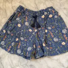 プランシェス　130cm 花柄ハーフパンツ　爽パンパナマ織りショートパンツ