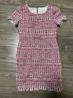 an アン チェーン ツイードタイトミニドレス ピンク