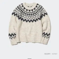 ユニクロ　フェアアイルクルーネックセーター Lサイズ