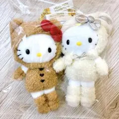 ハローキティ展 京都限定 サンリオ 雪うさぎ くまスーツ マスコットキーホルダー
