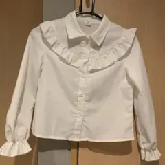 SHEIN フリル付きホワイトシャツ 10Y