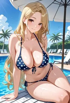 【まとめ買いお得】A4ポスター巨乳美少女水着アニメNo.351 AIイラスト