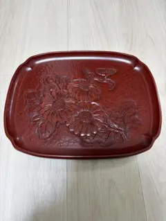 昭和レトロ　ヴィンテージ　木製　鎌倉彫　無垢材　お盆付きおひつ 鎌倉彫 茶びつ 和雑貨 お茶セット入れ - メルカリ