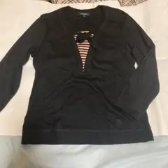 バーバリー七分袖ロンT  襟元お洒落です