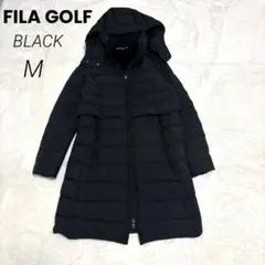 美品 FILA GOLF フィラ ゴルフ 撥水 ダウンジャケット ロング 黒 M
