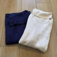 リブタートルネックセーター2色セット
