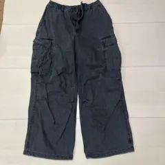 GU デニム ワイドダークグレー S