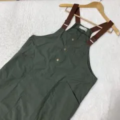ロゴスデイズ　ナイロン　ジャンスカ　ジャンパースカート　カーキ　L