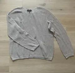 UNIQLO 3Dメッシュクルーネックセーター　XL ライトグレー