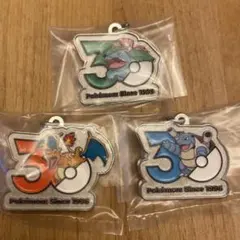 ポケモン 30周年メタルチャーム　3個セット　フシギバナ　リザードン　カメックス