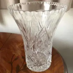 西ドイツ購入　クリスタルガラス　花瓶　カットガラス　20✖️15のサムネイル