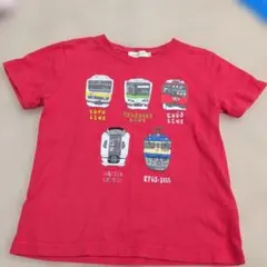 BEAMS mini JR東日本 電車プリントTシャツ 110cm　赤のサムネイル