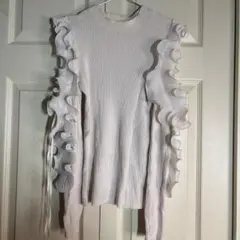 SNIDEL フリルスリーブニットプルオーバー