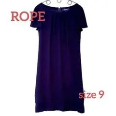 ロペ　ワンピース　半袖　ネイビー　紺　セレモニー　フォーマル