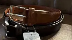 青木　青山　ベルト二本セット　茶色　焦茶　ダークブラウン　aoki aoyamaのサムネイル