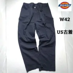 US古着 ディッキーズ W42 ワークパンツ ワイドパンツ オーバーサイズ 黒