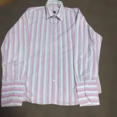 RAW BLUE ストライプ柄 長袖シャツ 3XL