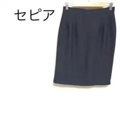 セピア　ダークグレー タイトスカート ひざ丈　軽量　春夏秋　M フォーマル
