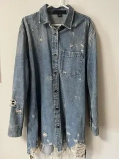 Used 古着 デニムコート デニムジャケット ダメージ加工